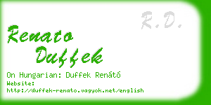 renato duffek business card